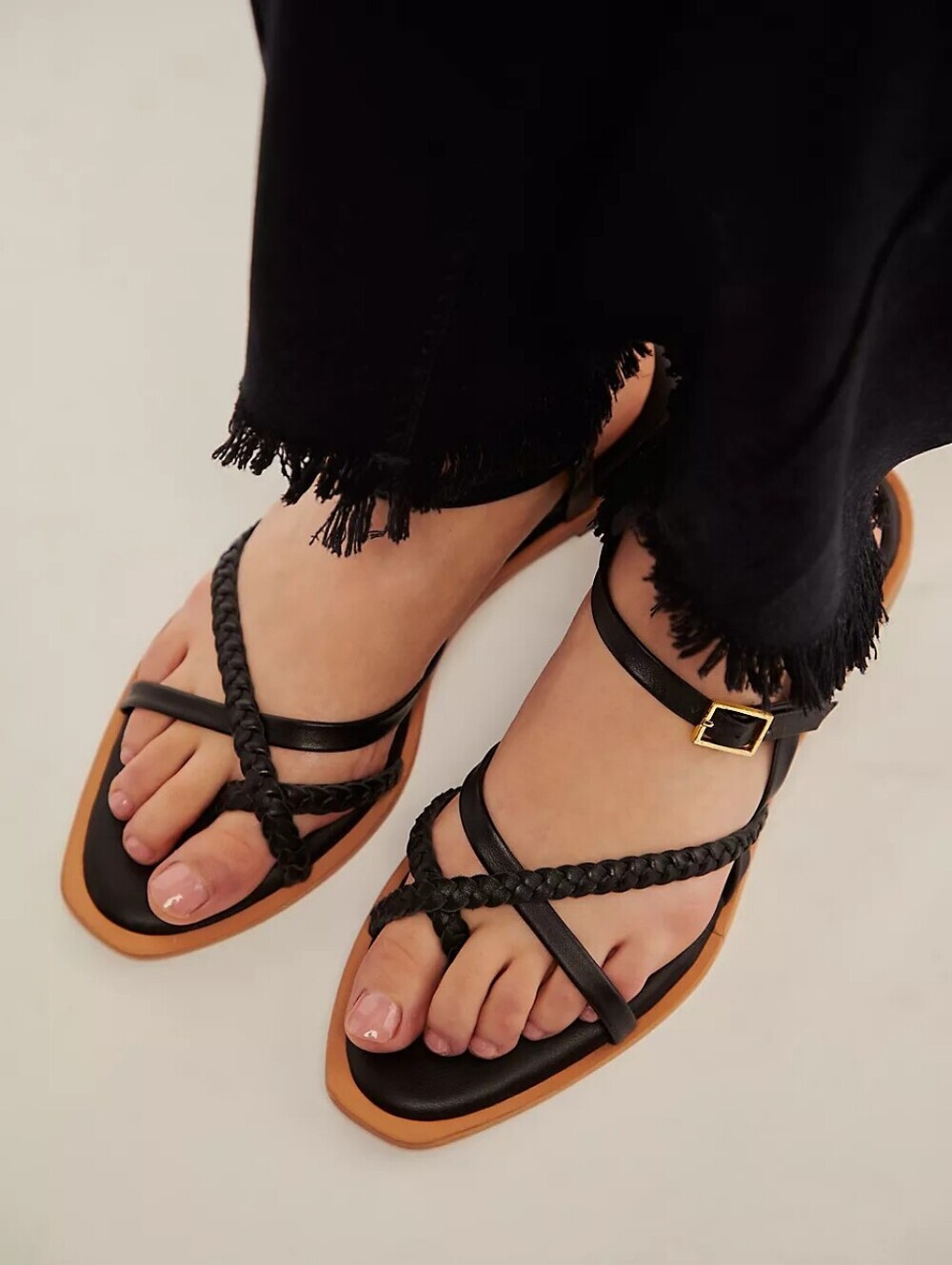 NWT Free People Black Sunny Days Sandals Summer Boho